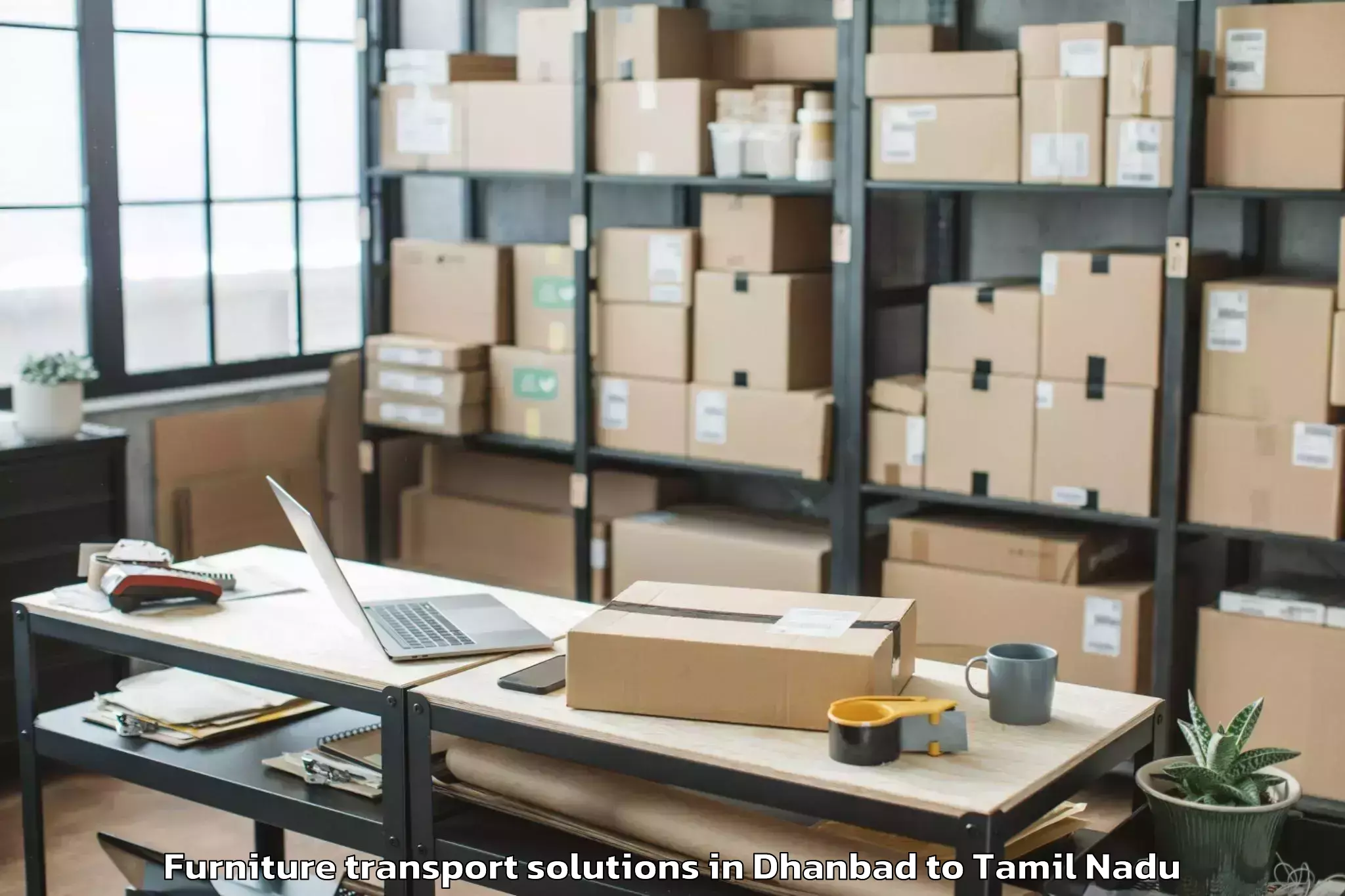 Book Dhanbad to Kavalur Furniture Transport Solutions Online